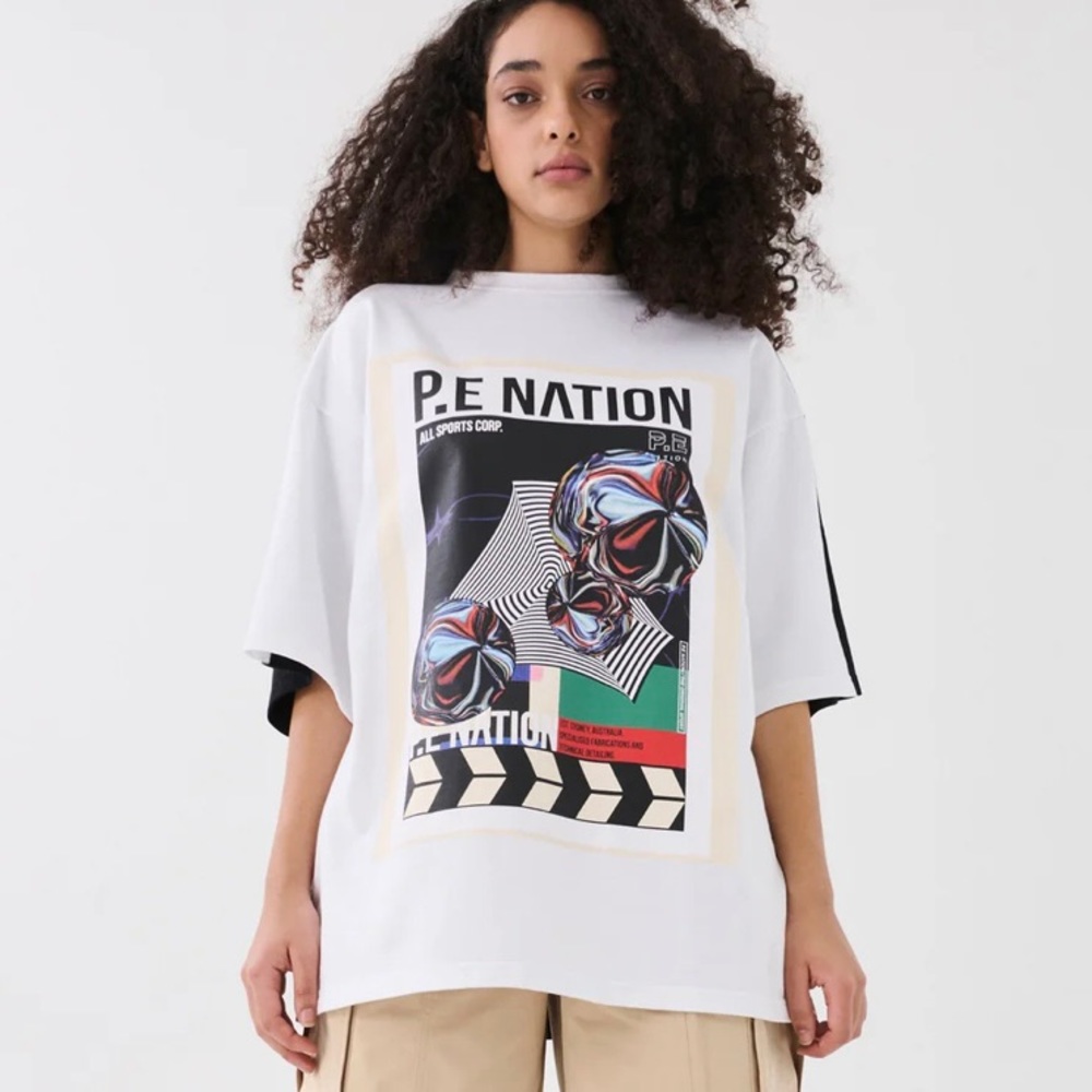 PE Nation Manifesto Tee in Optic White